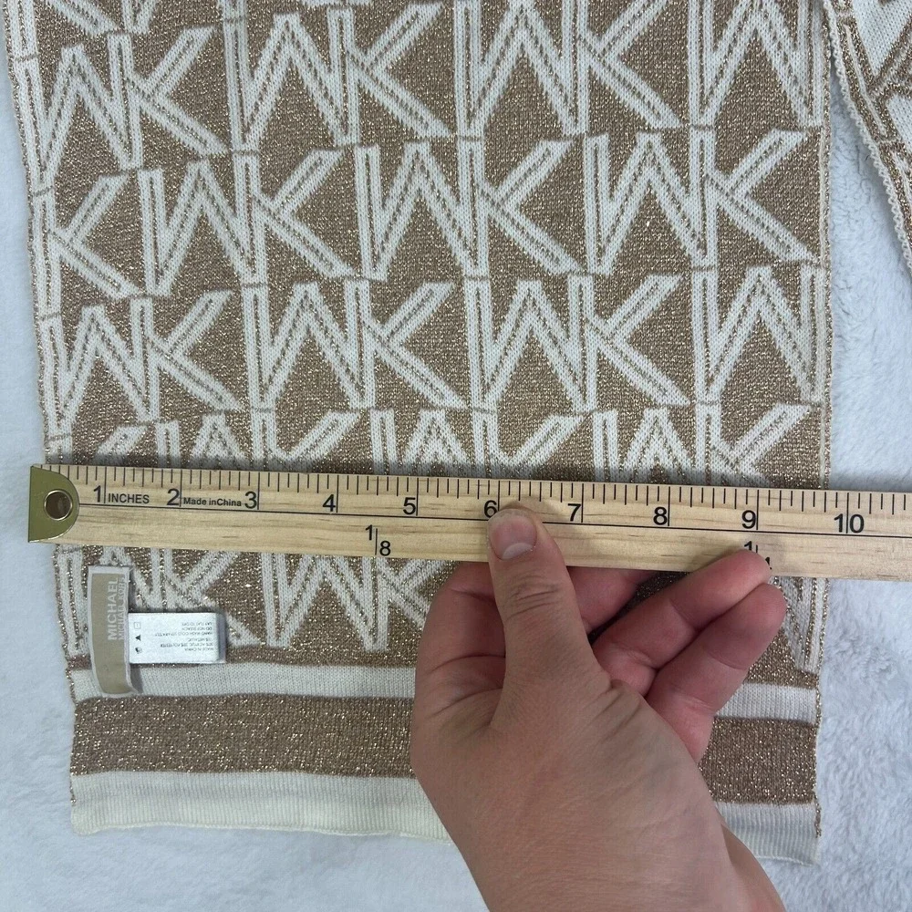 MICHAEL Michael Kors White‎ Gold Scarf Glitter One Size  62